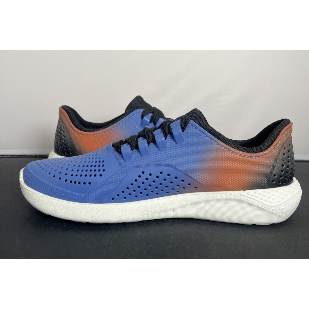 Crocs Literide 360 Pacer Shoes Women Sz 7 Blue Orange Blk Sneaker Lace Up 206583 - Picture 5 of 13